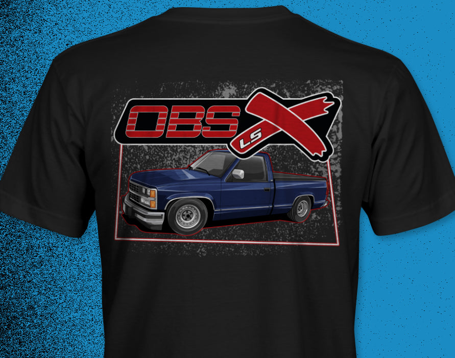 OBS LSX Chevy, GMC '88-98 Lowered Blue Regular Cab Short-Sleeve Unisex T-Shirt