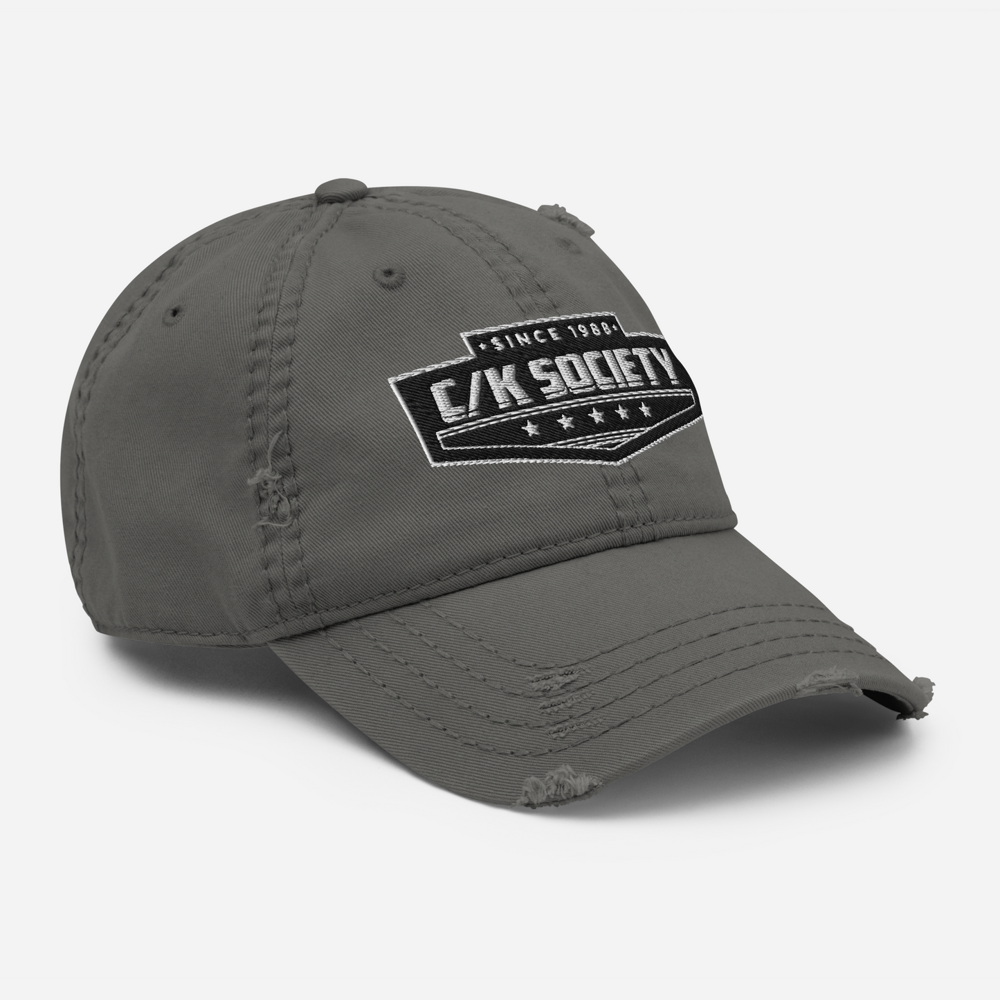 C/K Society Grey Distressed Dad Hat