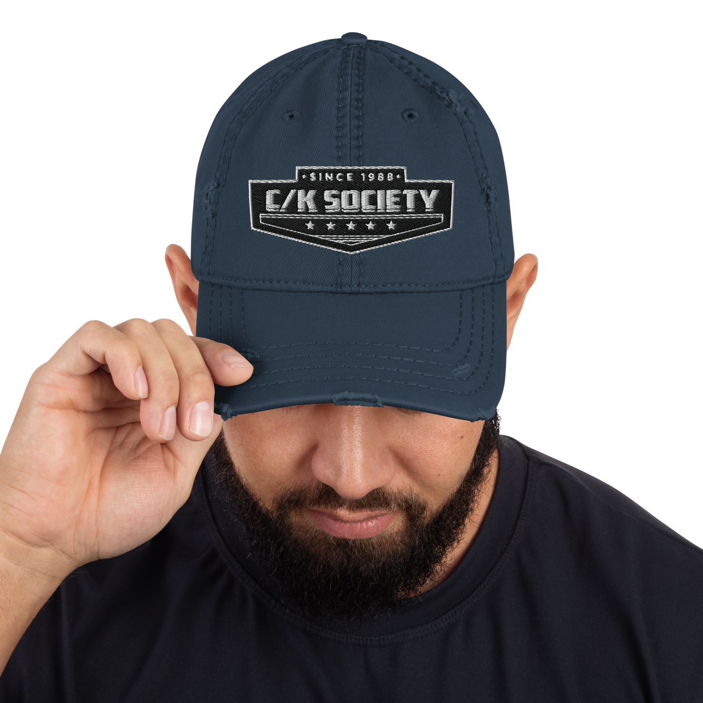 C/K Society Navy Distressed Dad Hat