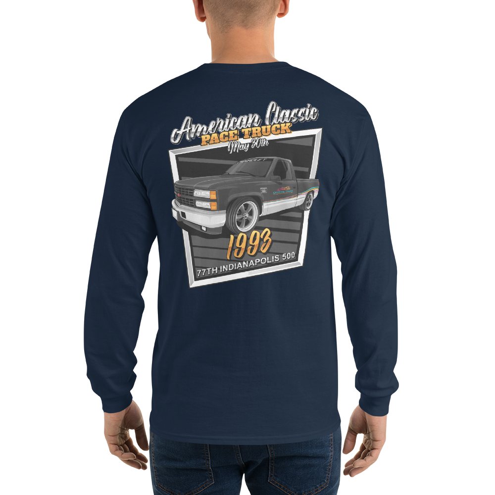 Chevrolet OBS 1993 Indy 500 Pace Truck American Classic Men’s Long Sleeve Shirt