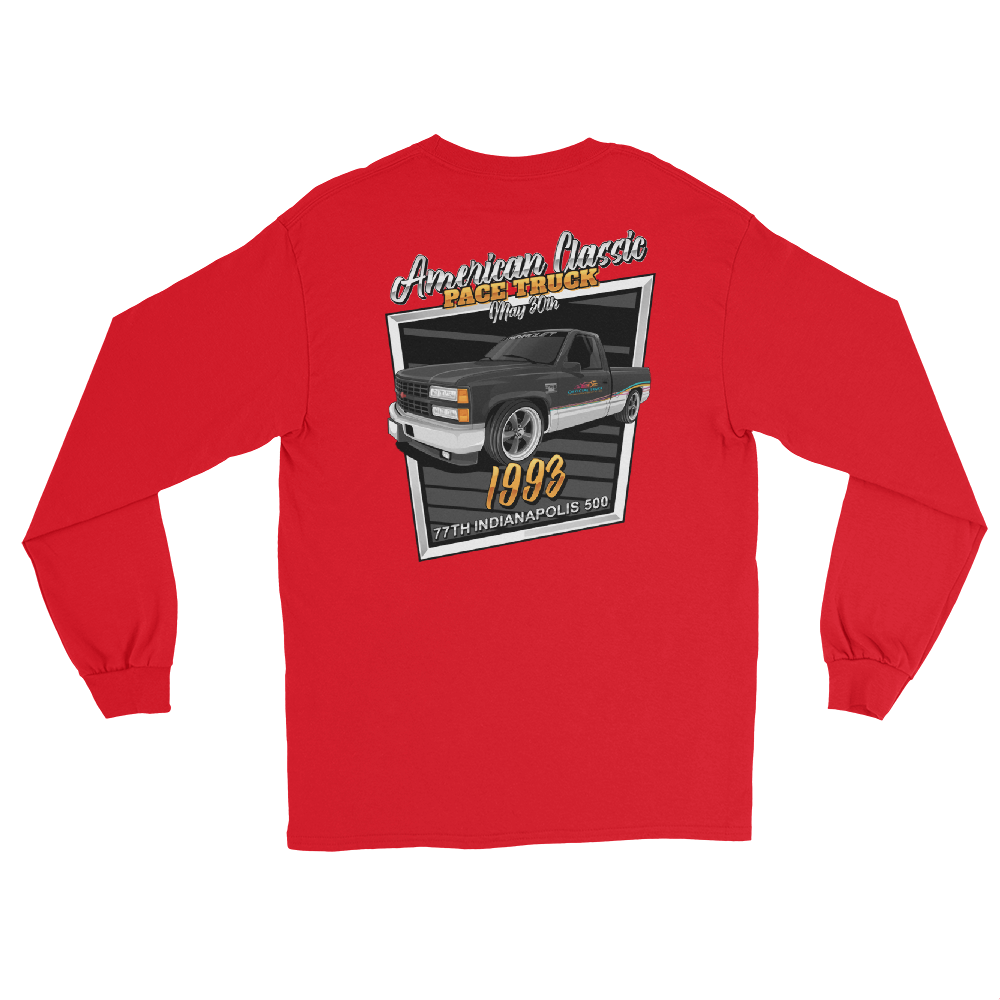 Chevrolet OBS 1993 Indy 500 Pace Truck American Classic Men’s Long Sleeve Shirt