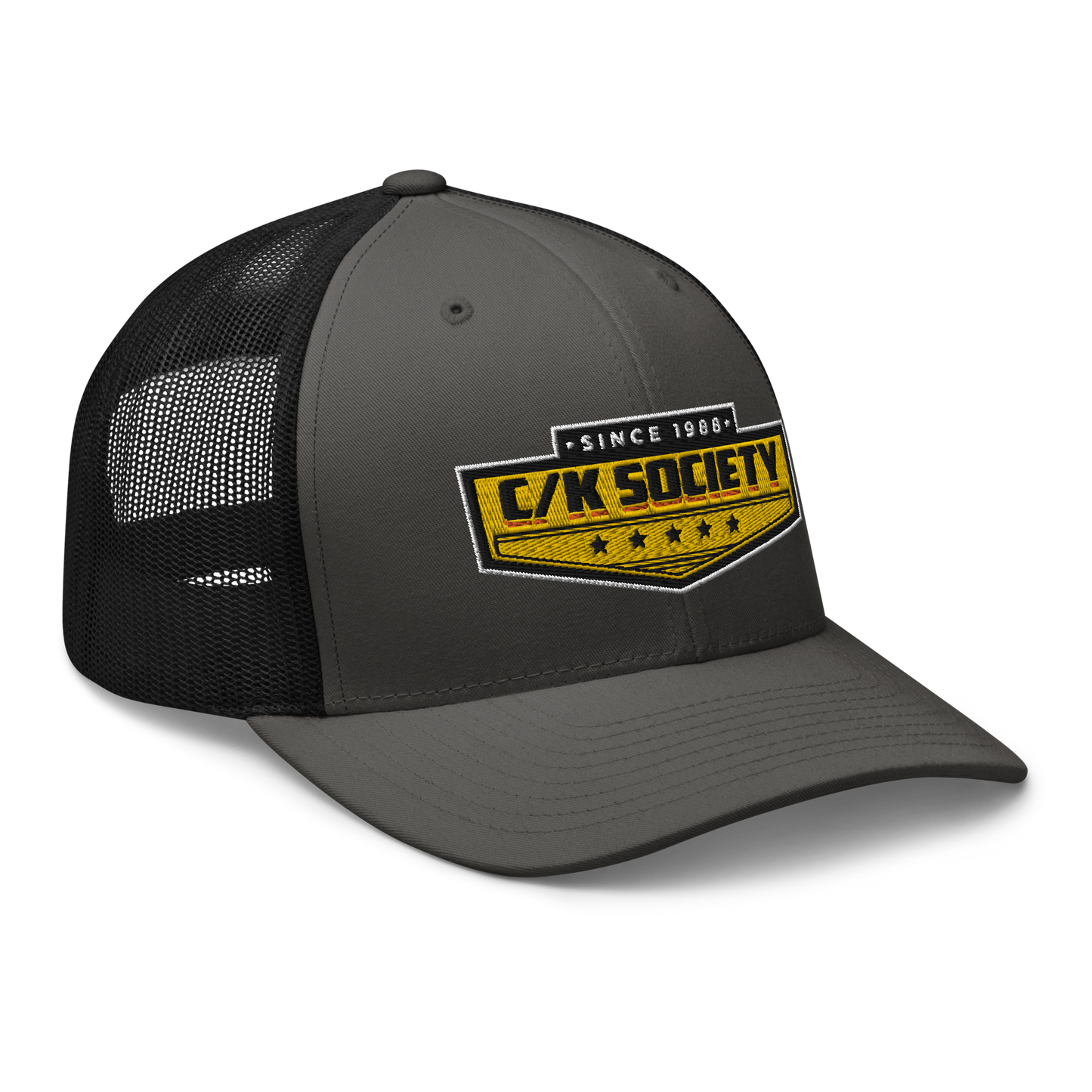 C/K Society Chevrolet, GMC OBS Charcoal/Black Yupoong Trucker Cap
