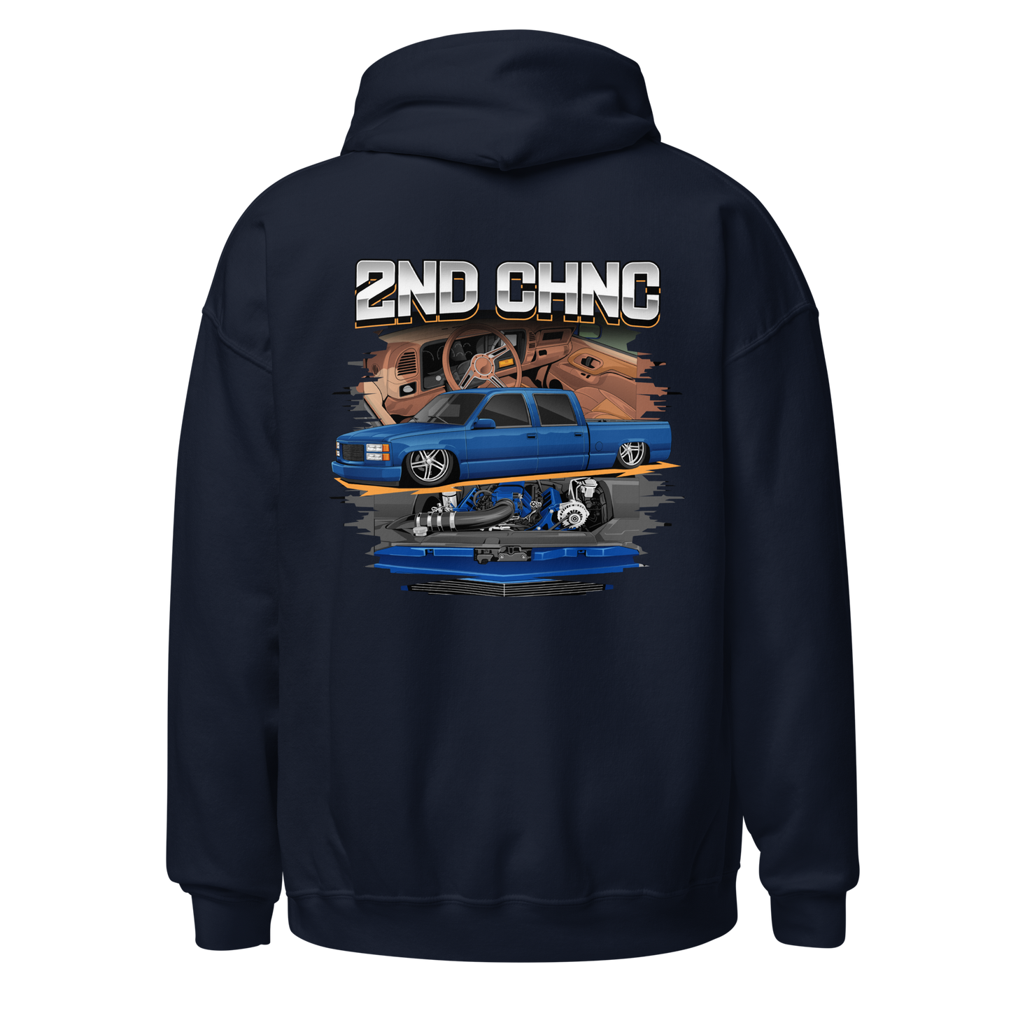 C/K Society 2ND CHNC Lowered Chevrolet, GMC OBS Crew Cab Signature Series Unisex Embroidered Hoodie