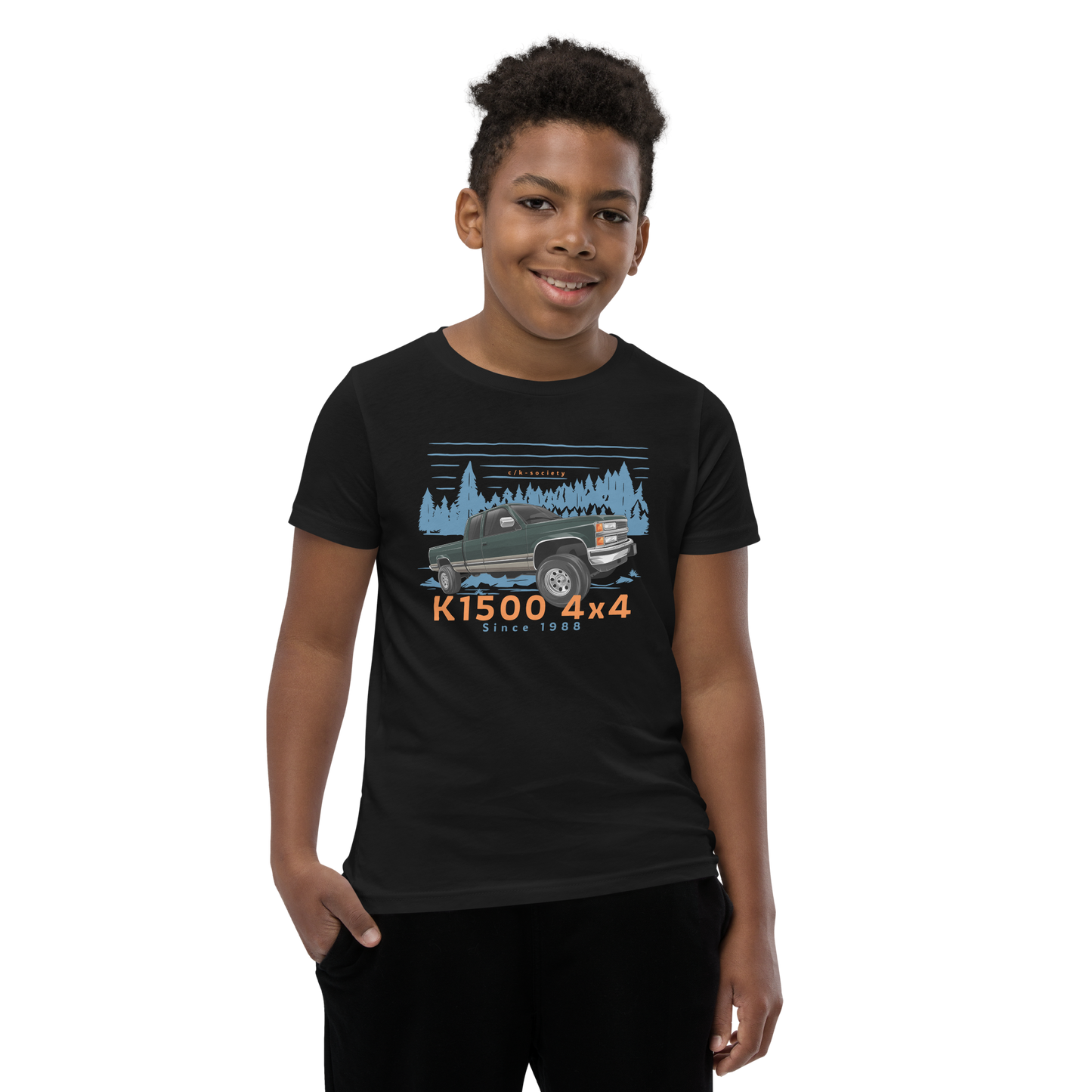 C/K Society Off-Road Collection OBS Lifted Extended Cab K1500 Kids/Youth Short Sleeve T-Shirt