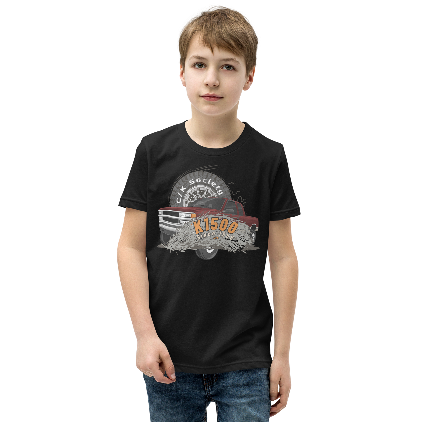 C/K Society Off-Road Collection OBS Lifted Maroon Extended Cab Kids/Youth Short Sleeve T-Shirt