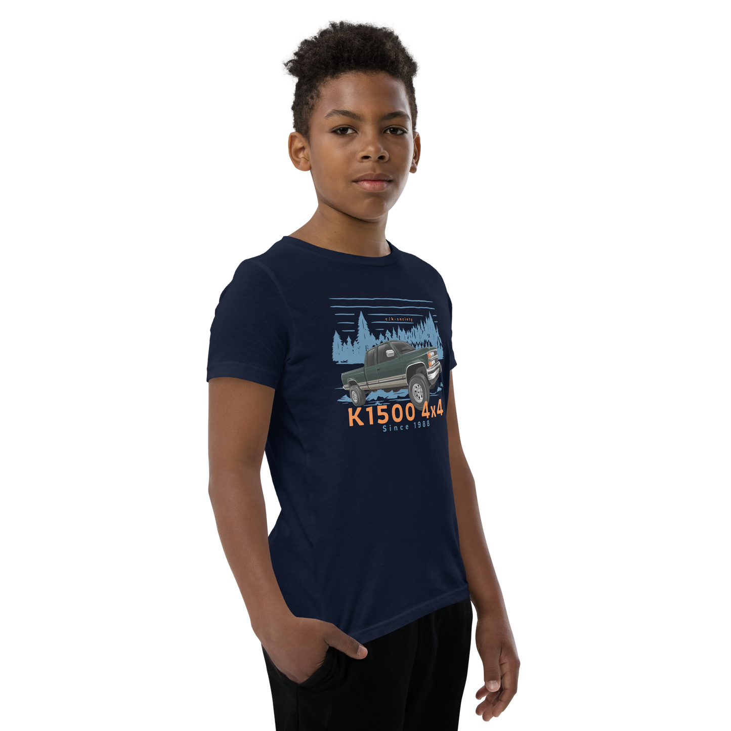 C/K Society Off-Road Collection OBS Lifted Extended Cab K1500 Kids/Youth Short Sleeve T-Shirt