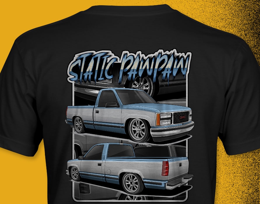 C/K Society Static PawPaw Lowered GMC / Chevy C1500 Short-sleeve Signature Series Unisex T-Shirt