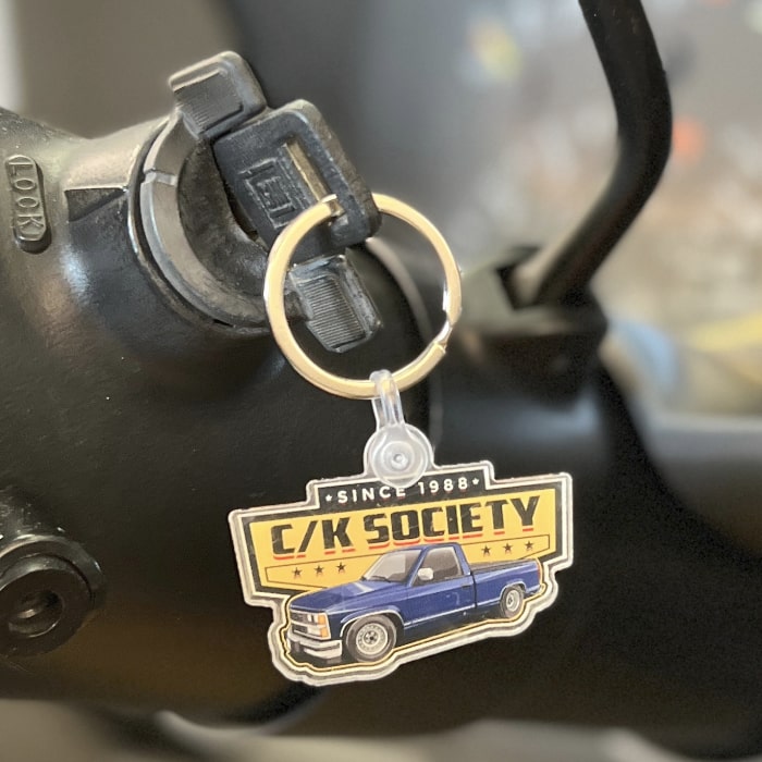 C/K Society Chevrolet, GMC Blue RCSB Logo Keychain