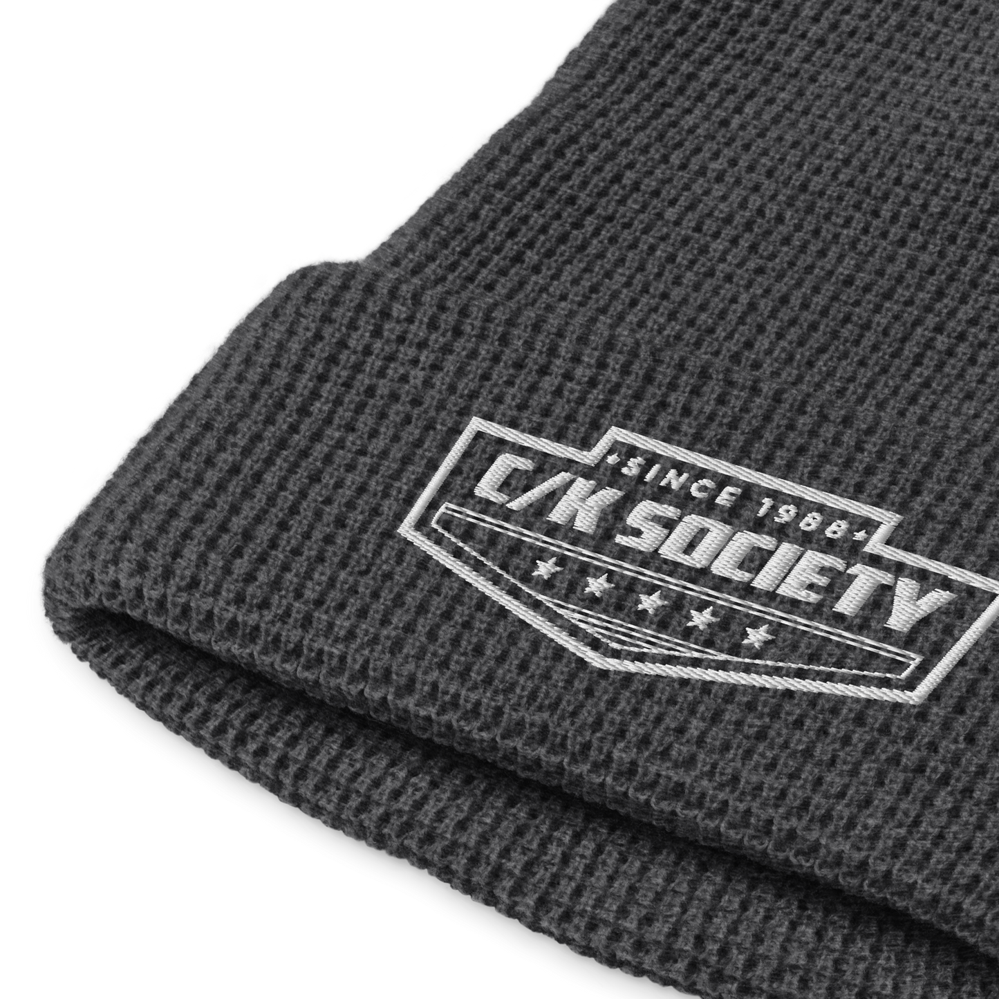C/K Society Chevrolet | GMC White Logo Cuffed Beanie