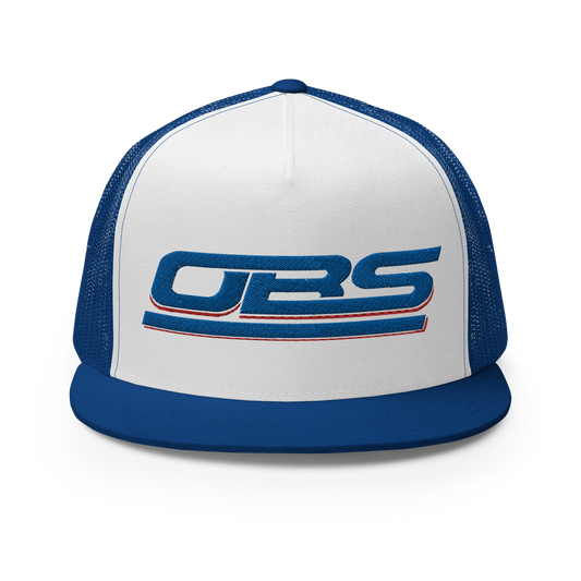 OBS Chevrolet, GMC Flat Bill Royal/White/Royal 5 Panel Trucker Cap | Yupoong 6006