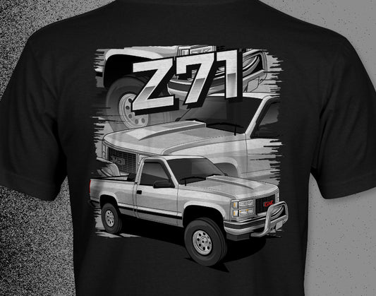 C/K Society OBS K1500 4x4 Z71 White Regular Cab Short-Sleeve Unisex T-Shirt | Chevrolet, GMC