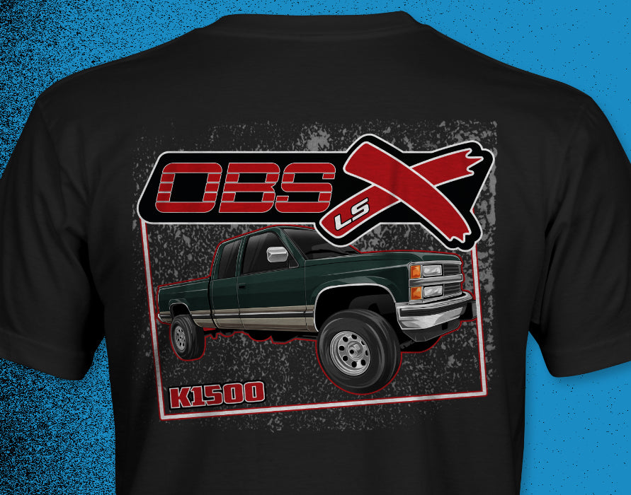 OBS LSX Chevy, GMC K1500 Green Extended Cab 4x4 Short-Sleeve Unisex T-shirt