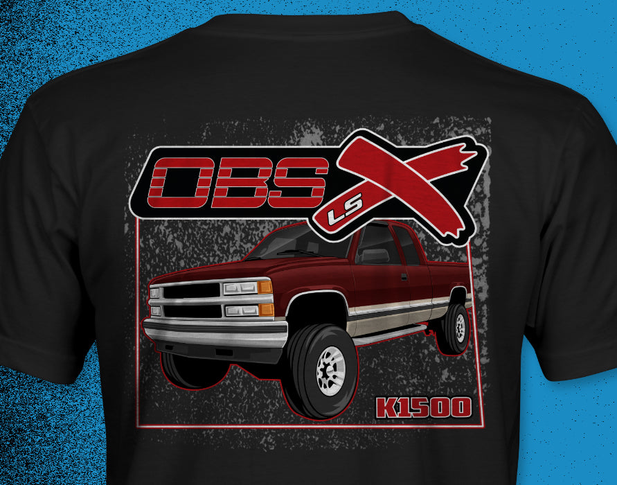 OBS LSX Chevy, GMC K1500 Red Extended Cab 4x4 Short-Sleeve Unisex T-shirt