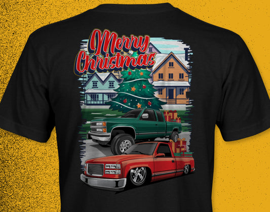 C/K Society OBS Chevrolet, GMC Merry Christmas Limited Edition Short-Sleeve Unisex T-Shirt | '88-98 OBS GMT-400