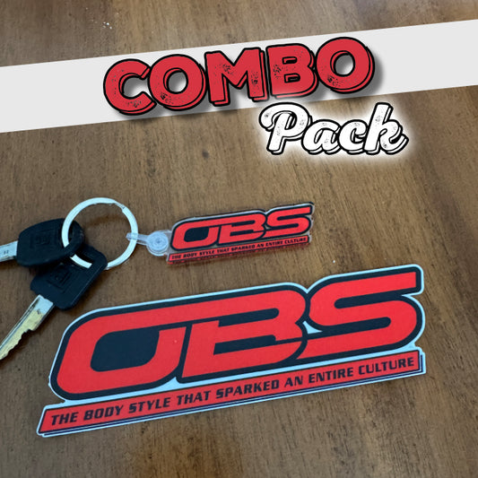 Chevy OBS Keychain & Red/Blk 6" Logo Decal Combo Pack