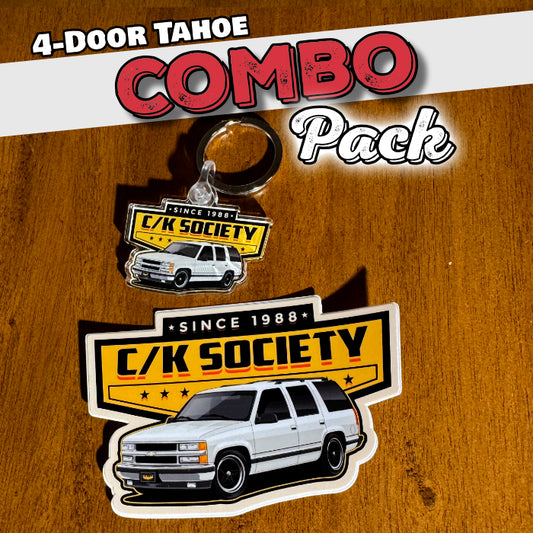 Chevy OBS 4-Door Tahoe Keychain & Logo Decal Combo Pack