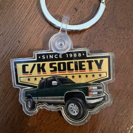 C/K Society K1500 4x4 Extended Cab Green Chevy GMC Keychain