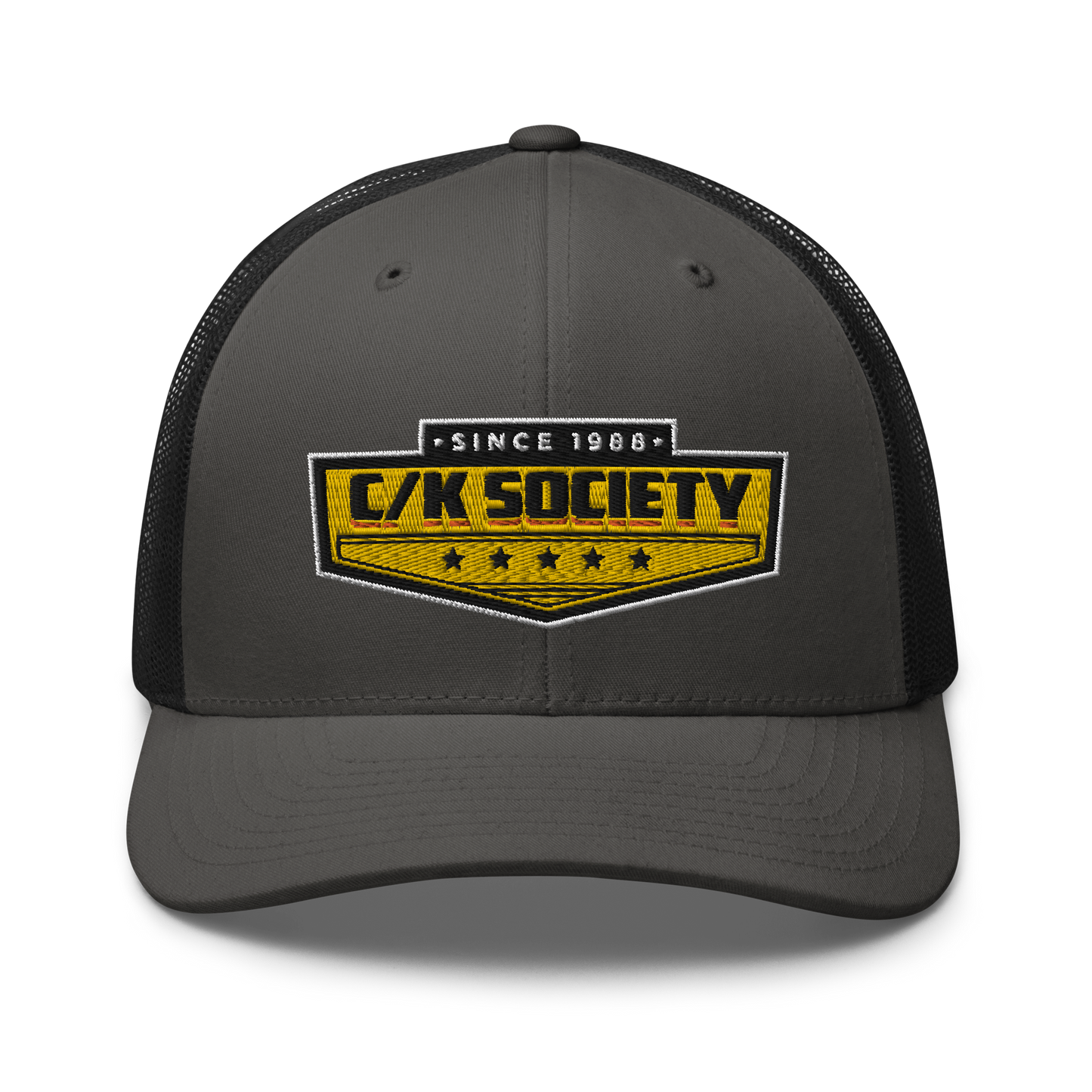 C/K Society Chevrolet, GMC OBS Charcoal/Black Yupoong Trucker Cap