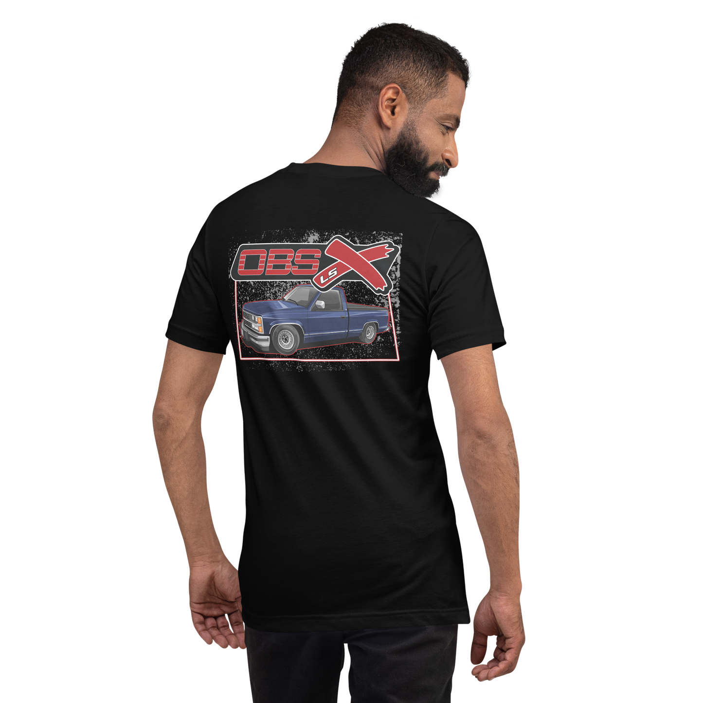 OBS LSX Chevy, GMC '88-98 Lowered Blue Regular Cab Short-Sleeve Unisex T-Shirt