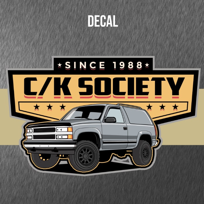 C/K Society K1500 2Dr. Lifted Tahoe, Blazer, Yukon Chevy GMC Decal