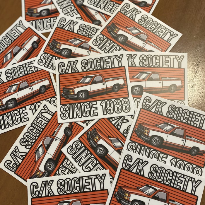 C/K Society Chevrolet, GMC “Since 1988” Decal Red