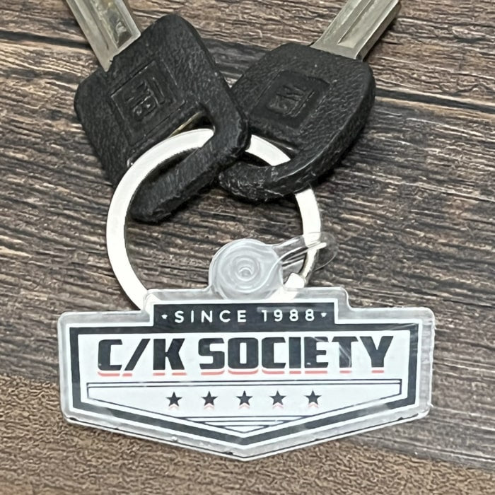 C/K Society Main Logo OBS Chevy GMC Keychain White/Black