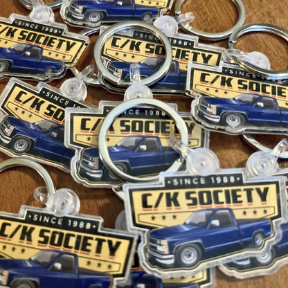 C/K Society Chevrolet, GMC Blue RCSB Logo Keychain