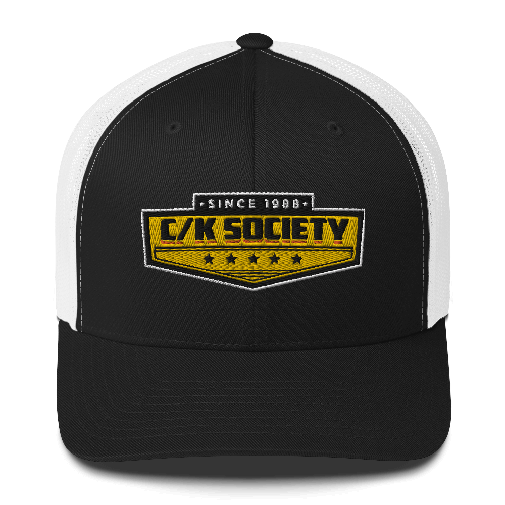 C/K Society Chevrolet, GMC Black/White Yupoong 6606 Retro Trucker Hat