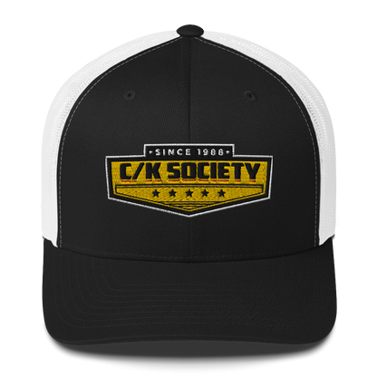 C/K Society Chevrolet, GMC Black/White Yupoong 6606 Retro Trucker Hat